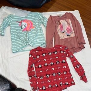 Kids' Graphic Long Sleeve Tops - Unicorn, Ballet, and Cartoon